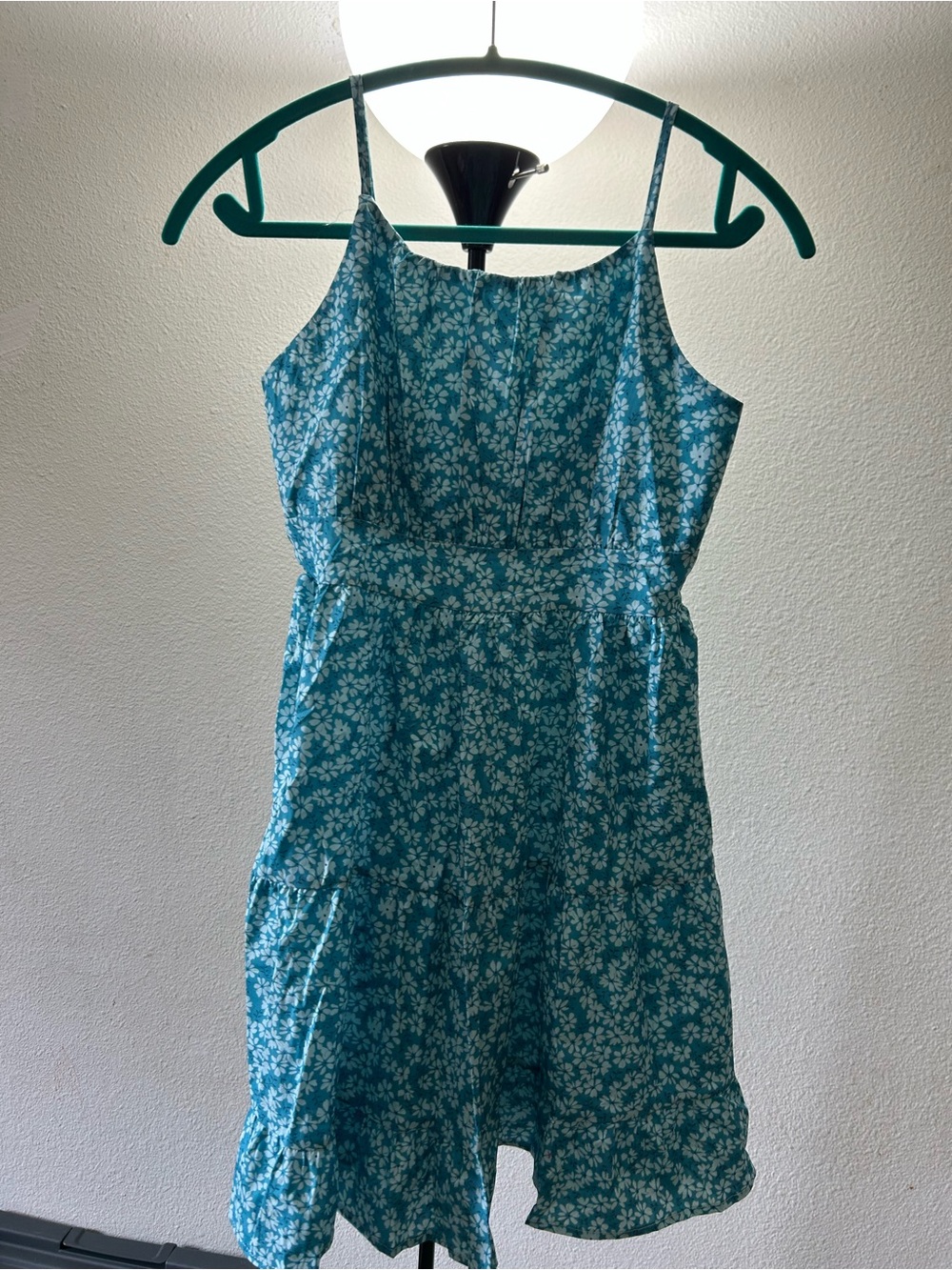 Floral Spaghetti Strap Sundress in Teal